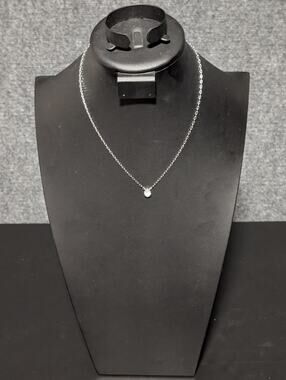 RG Marked Necklace With Tear Drop Crystal Pendant